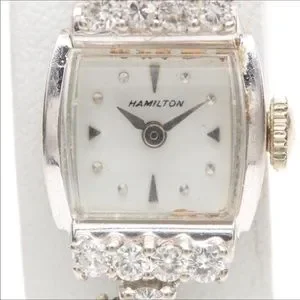 Lovely Vintage 14K Diamond Hamilton Watch, Works Vintage Diamond Hamilton Watch | Mark Fischer Jewelry main image 4